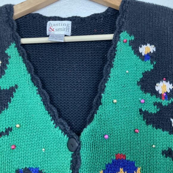Hasting & Smith Sweater Vest Womens Large Nutcracker Ugly Christmas Beaded - Picture 7 of 12